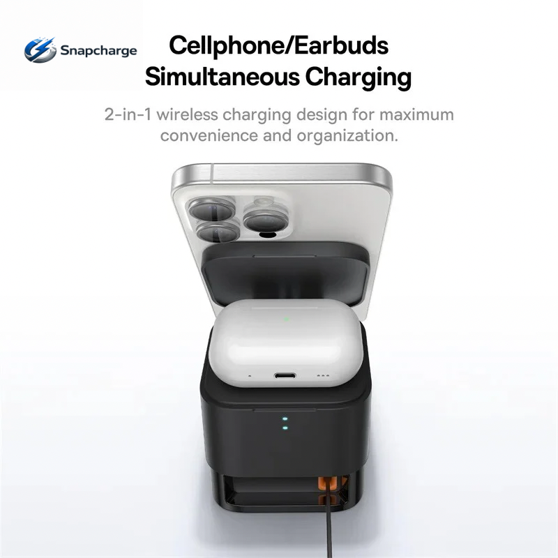 SNAPCHARGE MAGPRO 2-IN-1 MAGNETIC WIRELESS CHARGER 25W COSMIC BLACK